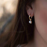 Pearl Earrings ~ Stud ~ Jewelry ~ 18k Gold Plated ~ Natural ~ Minimalist Everyday ~ Gift for Her ~ Boho ~ Hippie ~ ME204