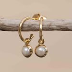 Pearl Earrings ~ Stud ~ Jewelry ~ 18k Gold Plated ~ Natural ~ Minimalist Everyday ~ Gift for Her ~ Boho ~ Hippie ~ ME204