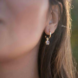 Rose Quartz Earrings ~ Stud ~ Jewelry ~ 18k Gold Plated ~ Natural ~ Minimalist Everyday ~ Gift for Her ~ Boho ~ Hippie ~ ME205