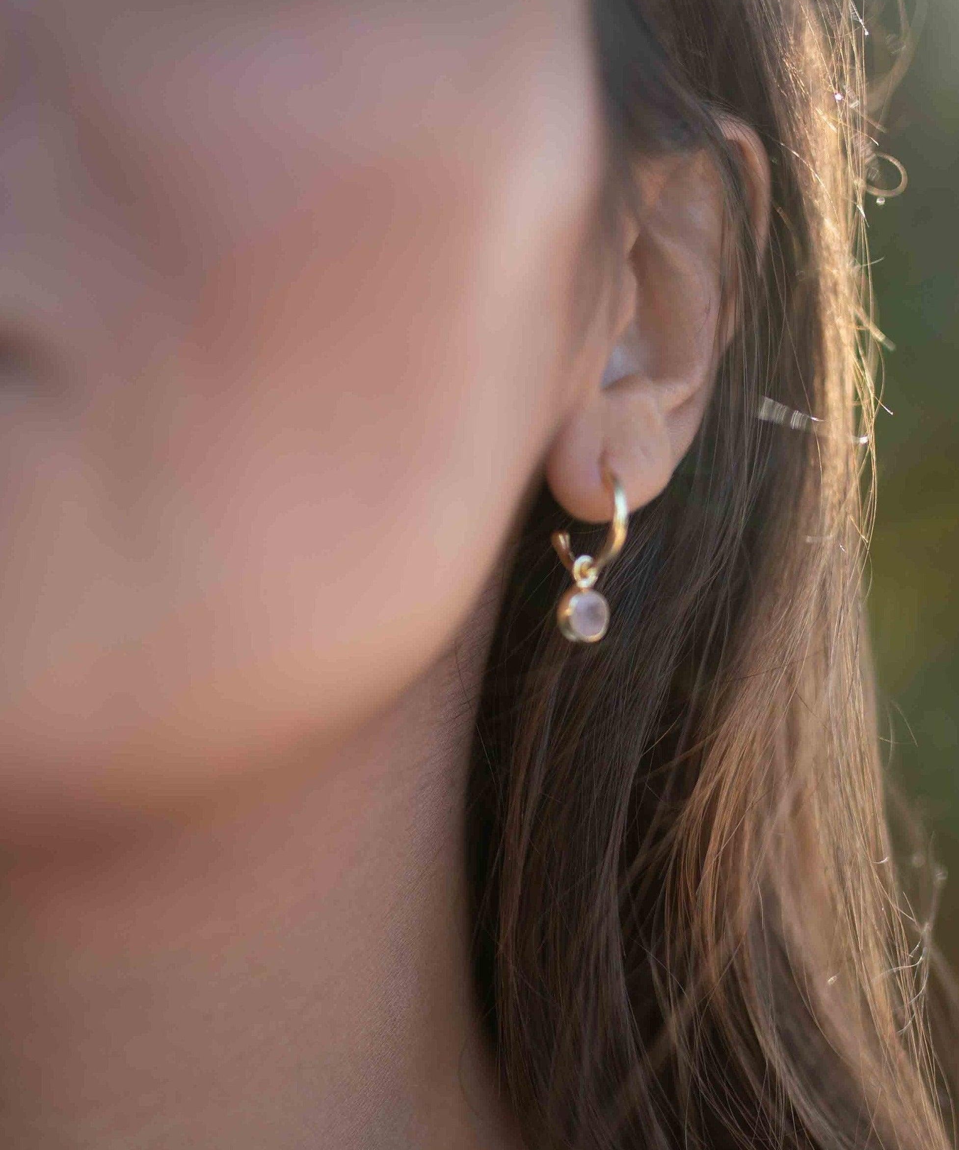 Rose Quartz Earrings ~ Stud ~ Jewelry ~ 18k Gold Plated ~ Natural ~ Minimalist Everyday ~ Gift for Her ~ Boho ~ Hippie ~ ME205