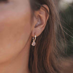 Rose Quartz Earrings ~ Stud ~ Jewelry ~ 18k Gold Plated ~ Natural ~ Minimalist Everyday ~ Gift for Her ~ Boho ~ Hippie ~ ME205