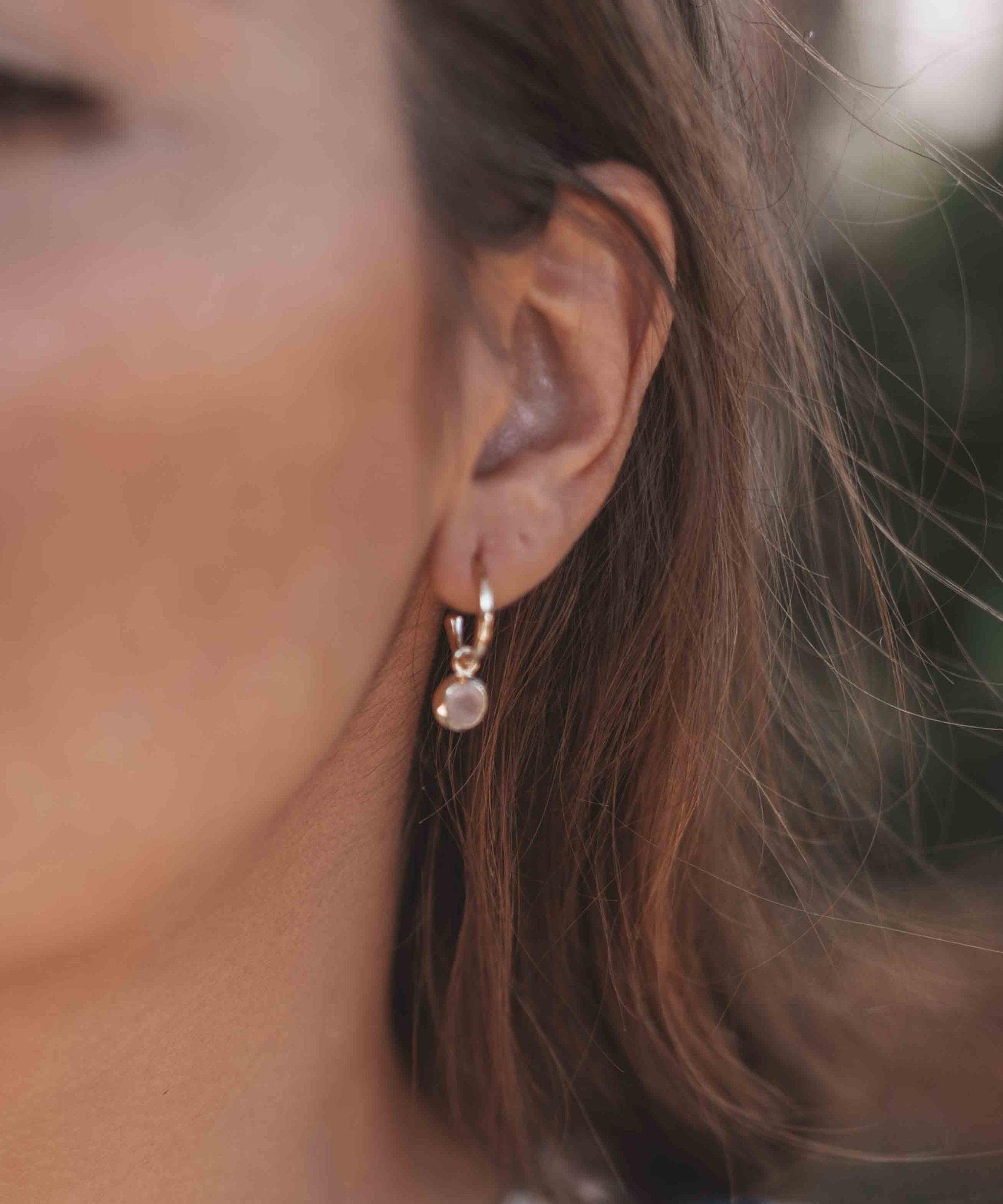 Rose Quartz Earrings ~ Stud ~ Jewelry ~ 18k Gold Plated ~ Natural ~ Minimalist Everyday ~ Gift for Her ~ Boho ~ Hippie ~ ME205