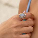 Moonstone ~ Sterling Silver 925 ~ Handmade ~ Gemstone ~ Statement ~ Everyday ~  Oval stone ~ Hippie ~Bohemian~June Birthstone MR263