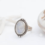 Moonstone ~ Sterling Silver 925 ~ Handmade ~ Gemstone ~ Statement ~ Everyday ~  Oval stone ~ Hippie ~Bohemian~June Birthstone MR263
