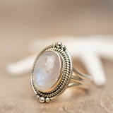 Moonstone ~ Sterling Silver 925 ~ Handmade ~ Gemstone ~ Statement ~ Everyday ~  Oval stone ~ Hippie ~Bohemian~June Birthstone MR263