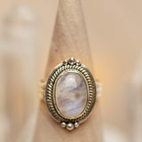 Moonstone ~ Sterling Silver 925 ~ Handmade ~ Gemstone ~ Statement ~ Everyday ~  Oval stone ~ Hippie ~Bohemian~June Birthstone MR263