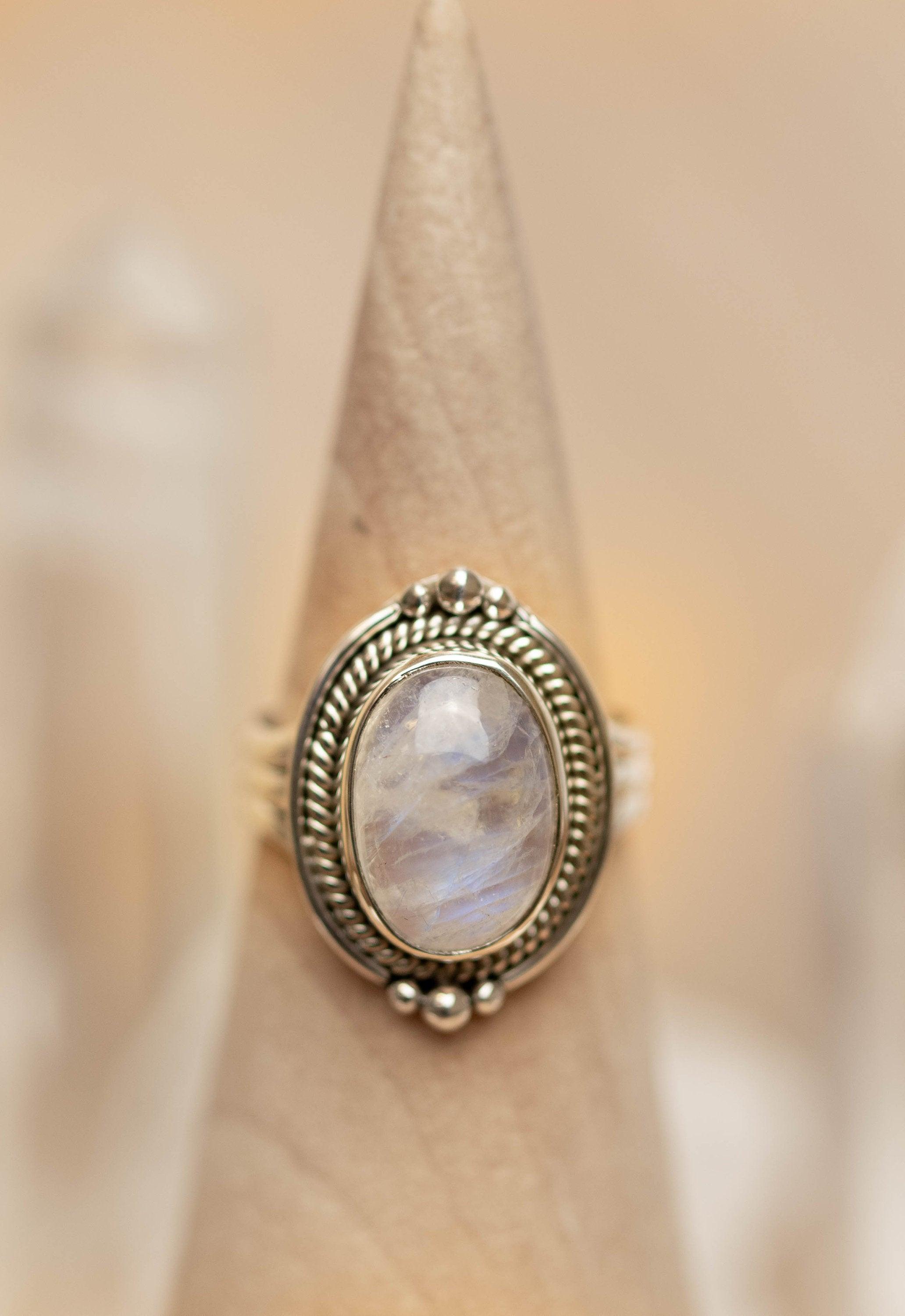 Moonstone ~ Sterling Silver 925 ~ Handmade ~ Gemstone ~ Statement ~ Everyday ~  Oval stone ~ Hippie ~Bohemian~June Birthstone MR263