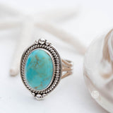 Turquoise Ring ~ Sterling Silver 925 ~ Handmade ~ Statement ~ Hippie ~ Bohemian ~ Jewelry ~Gift For Her ~Gemstone~December Birthstone~ MR262