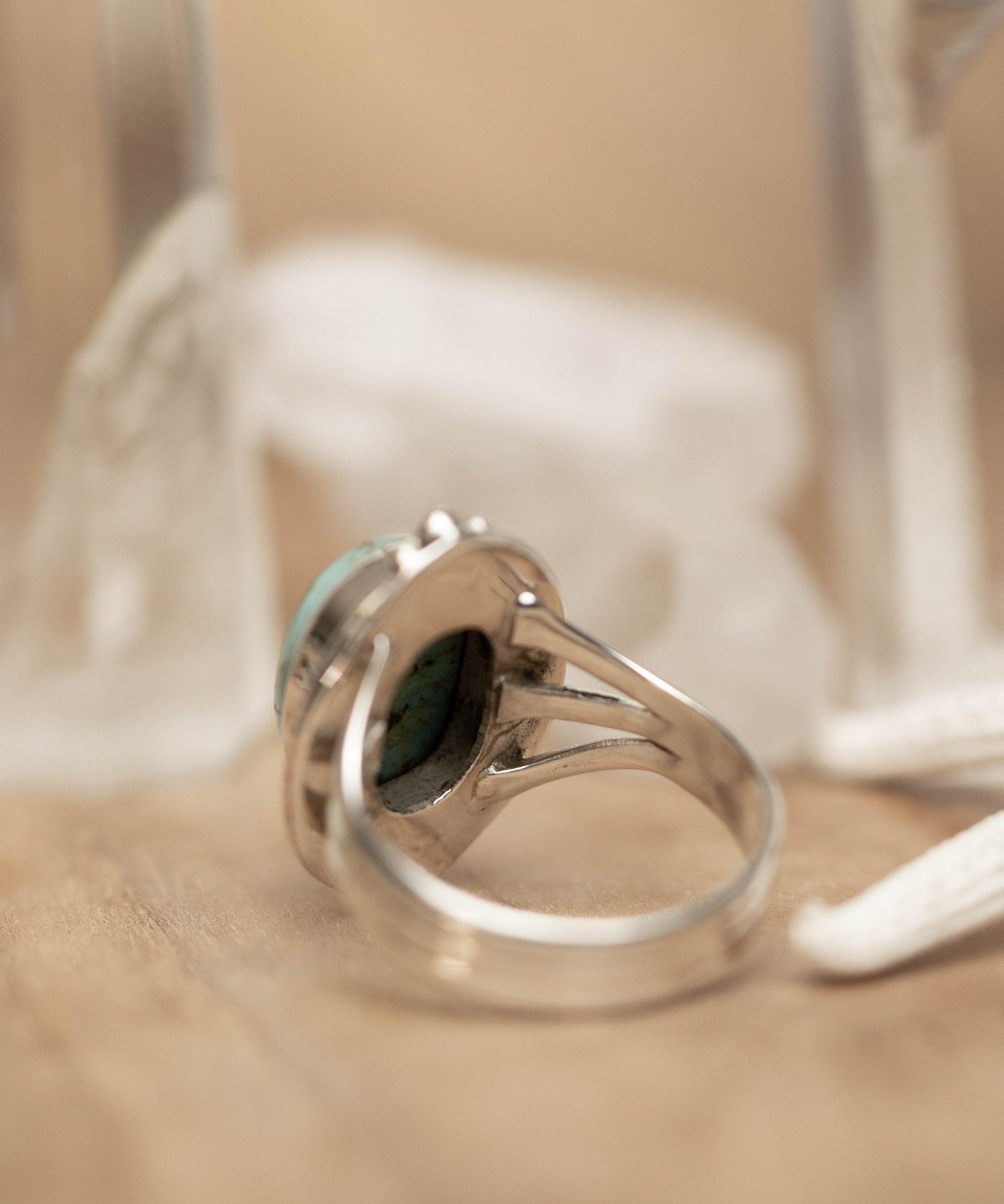 Turquoise Ring ~ Sterling Silver 925 ~ Handmade ~ Statement ~ Hippie ~ Bohemian ~ Jewelry ~Gift For Her ~Gemstone~December Birthstone~ MR262