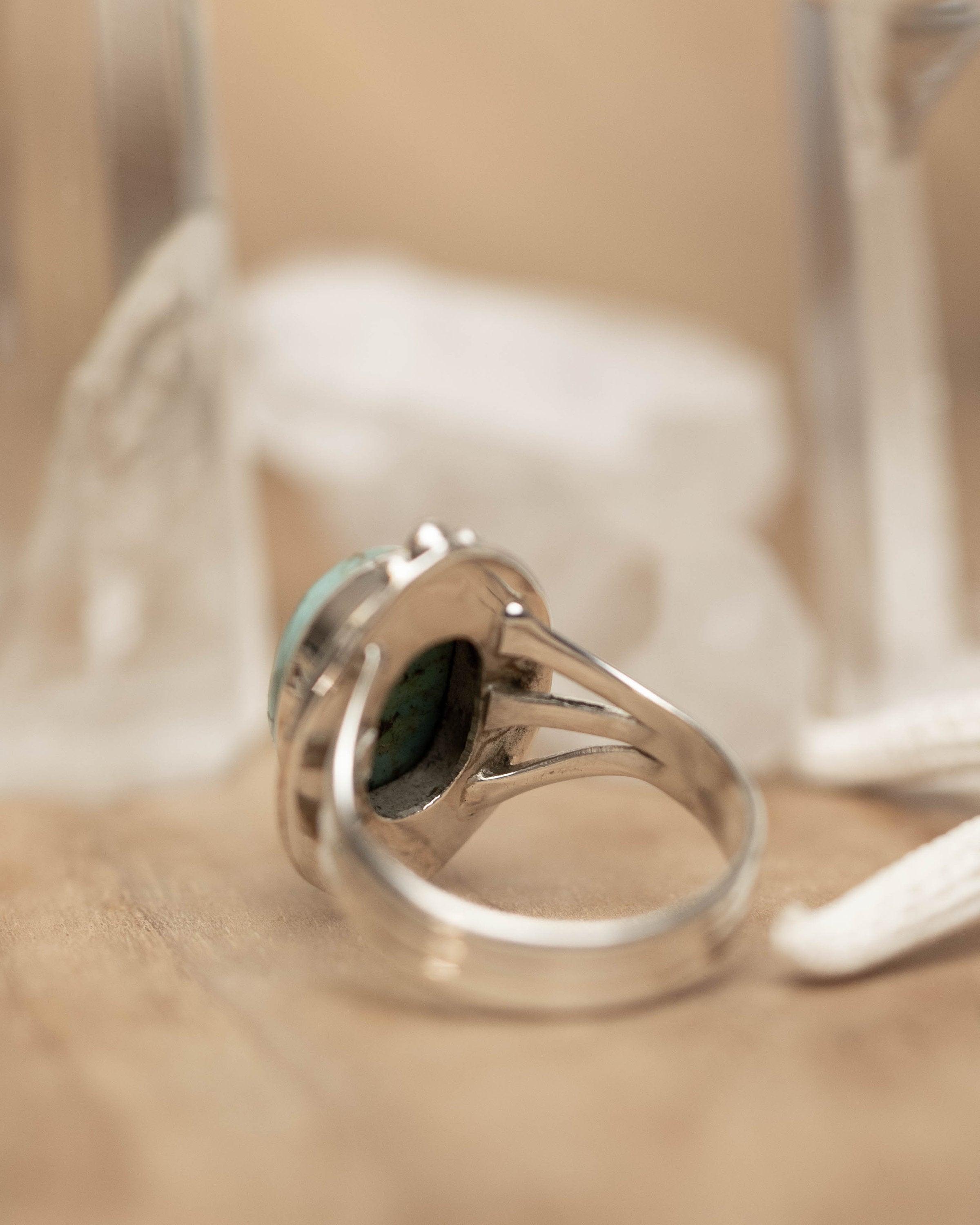 Turquoise Ring ~ Sterling Silver 925 ~ Handmade ~ Statement ~ Hippie ~ Bohemian ~ Jewelry ~Gift For Her ~Gemstone~December Birthstone~ MR262