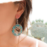 Karen Turquoise Tibetan Earrings ~German Silver ~ SME052 - Maresia Jewelry
