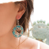 Karen Turquoise Tibetan Earrings ~German Silver ~ SME052 - Maresia Jewelry