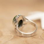 Varisite Oval Ring ~ Gemstone ~ Natural ~ Sterling Silver 925 ~ Jewelry ~ Handmade~ Green stone ~ MR260
