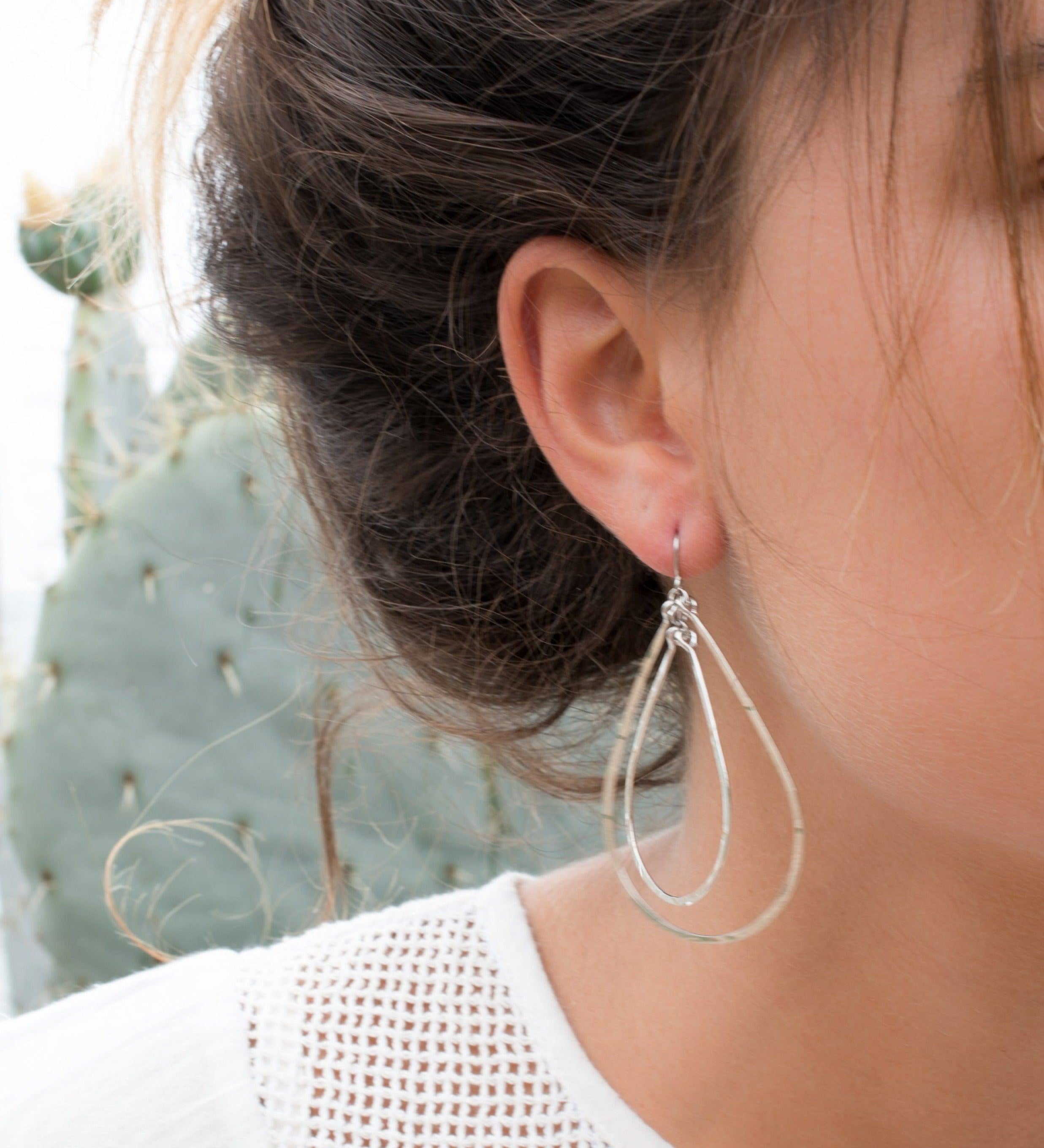 Karla Double Tear Drop Earrings ~Gold Plated or Silver Plated ~ SME014 - Maresia Jewelry