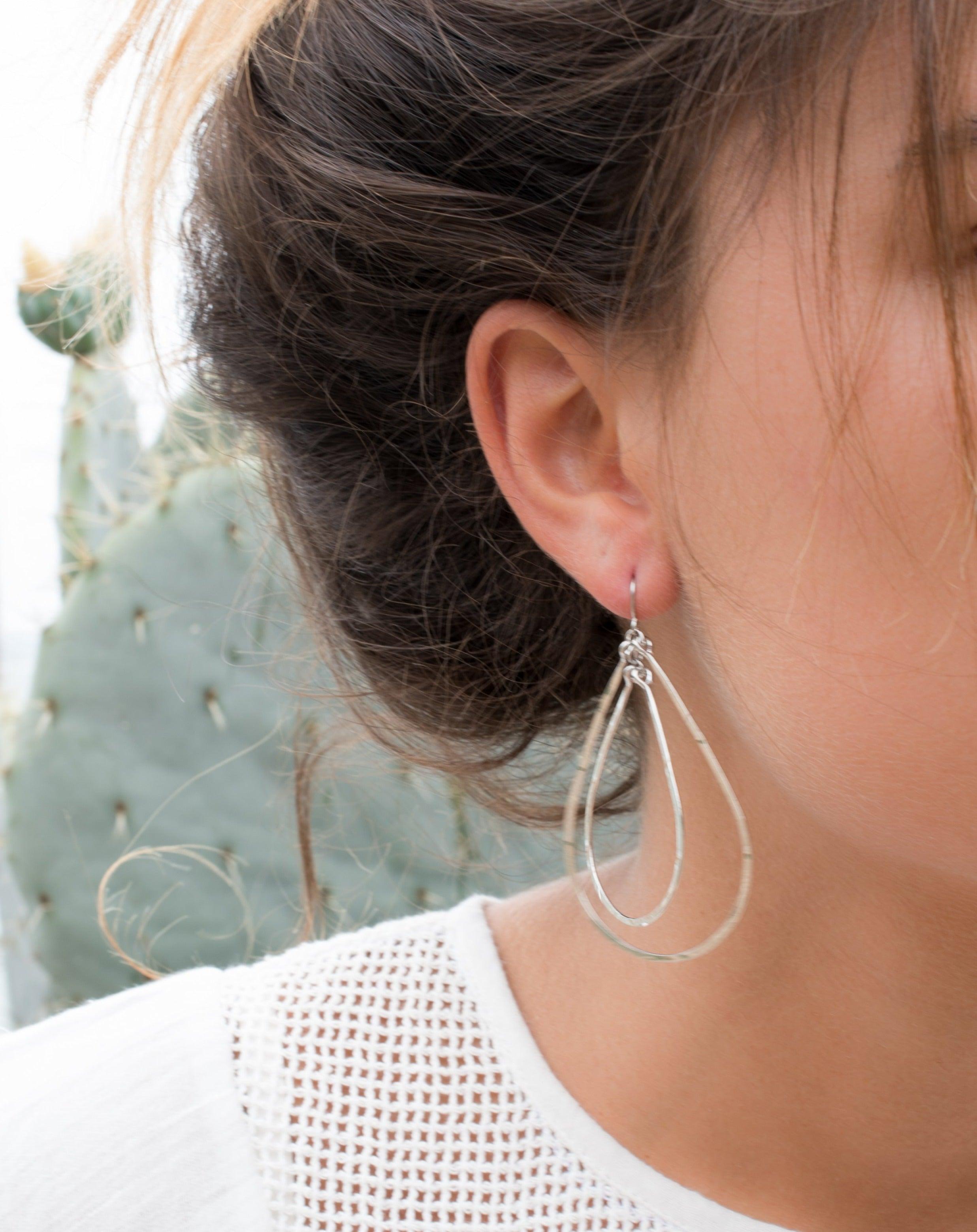 Karla Double Tear Drop Earrings ~Gold Plated or Silver Plated ~ SME014 - Maresia Jewelry