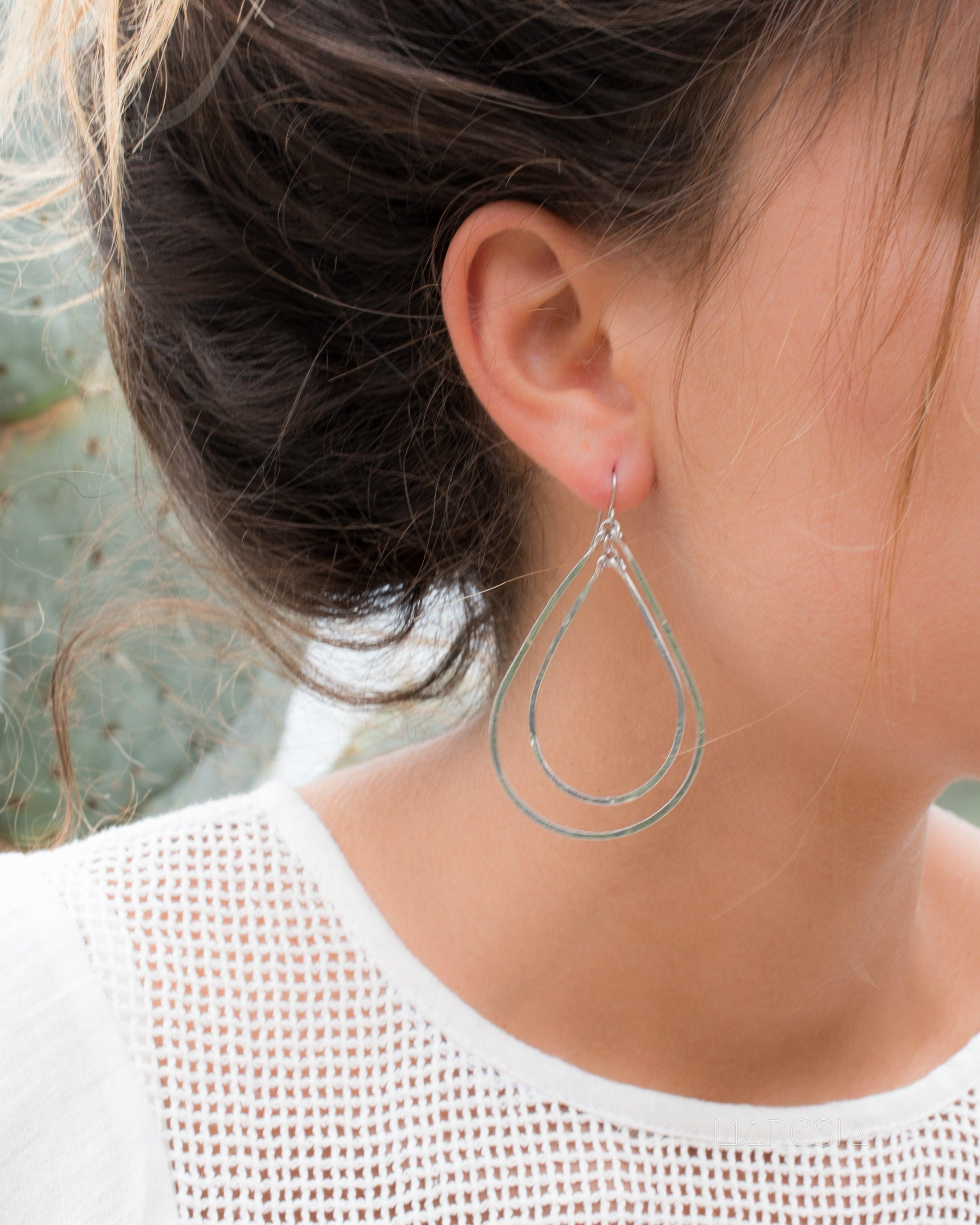 Karla Double Tear Drop Earrings ~Gold Plated or Silver Plated ~ SME014 - Maresia Jewelry