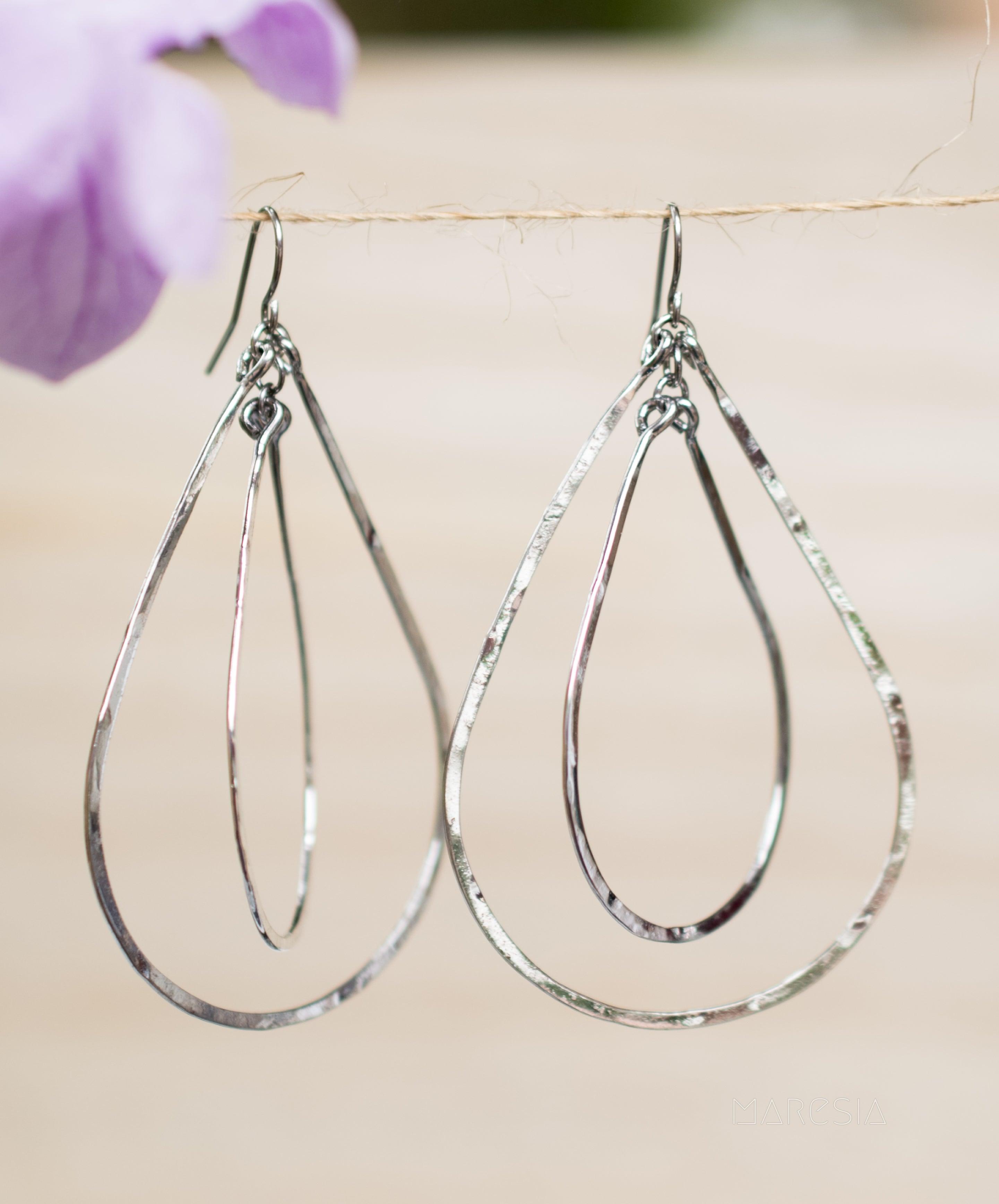 Karla Double Tear Drop Earrings ~Gold Plated or Silver Plated ~ SME014 - Maresia Jewelry