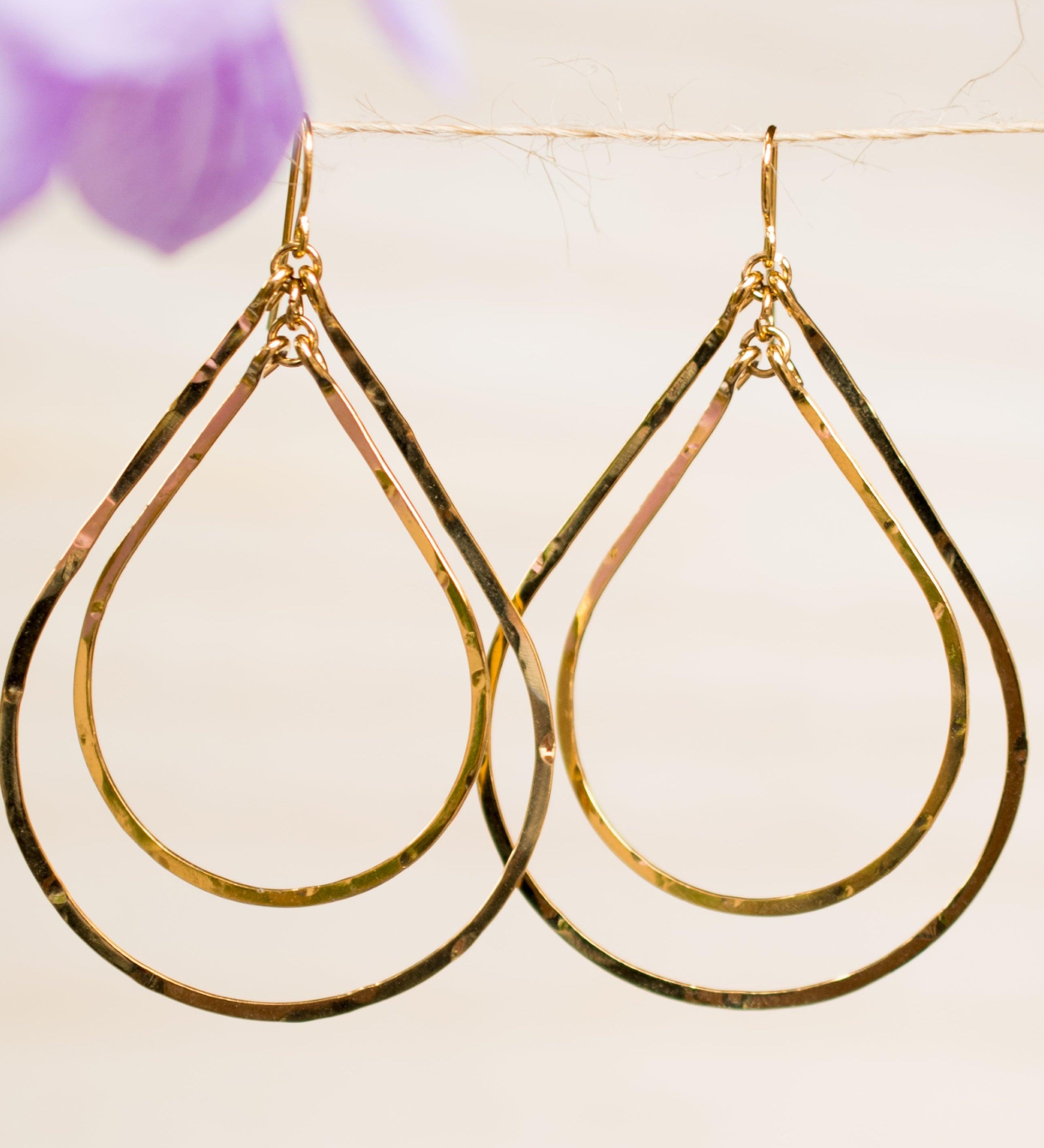 Karla Double Tear Drop Earrings ~Gold Plated or Silver Plated ~ SME014 - Maresia Jewelry