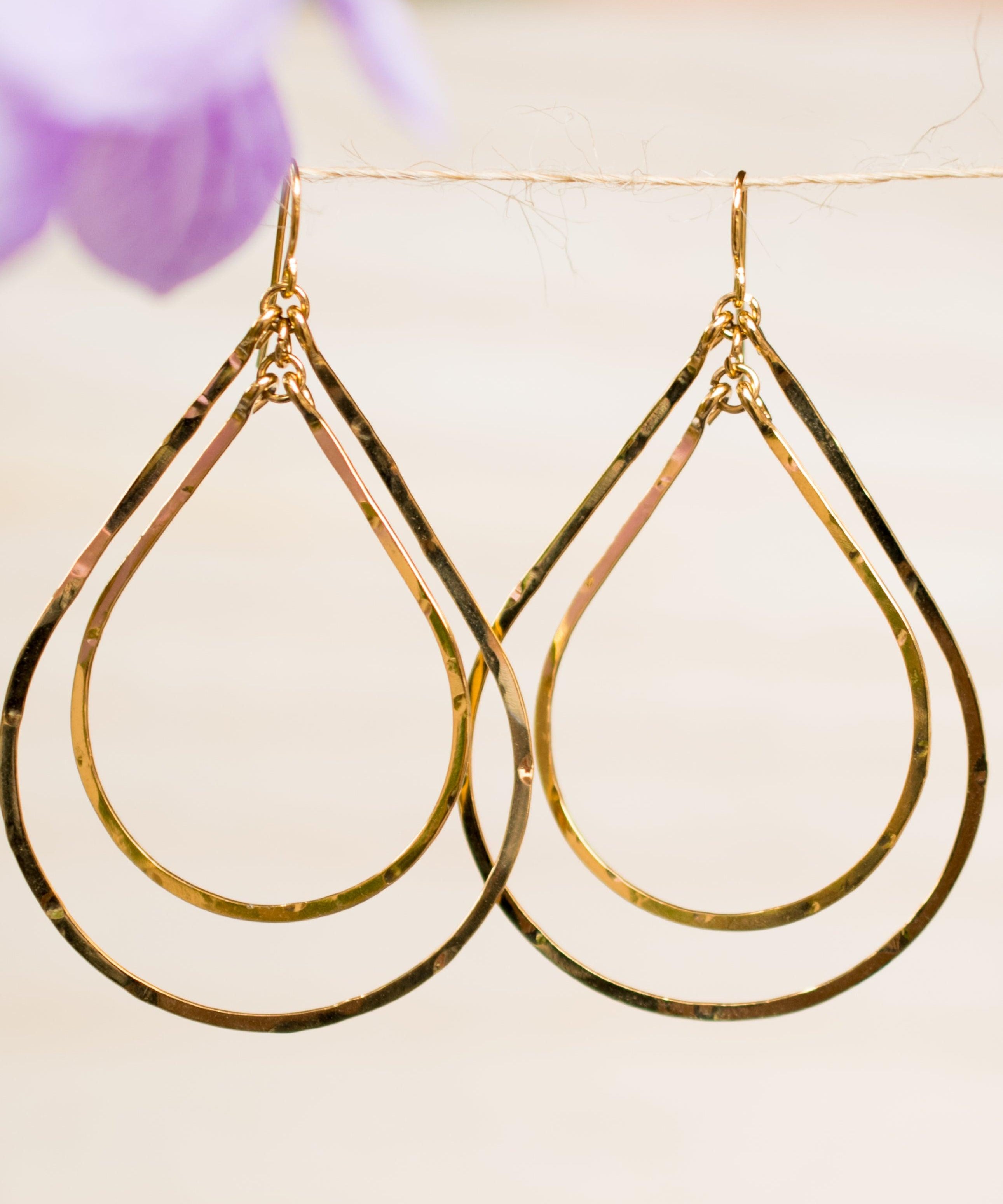 Karla Double Tear Drop Earrings ~Gold Plated or Silver Plated ~ SME014 - Maresia Jewelry