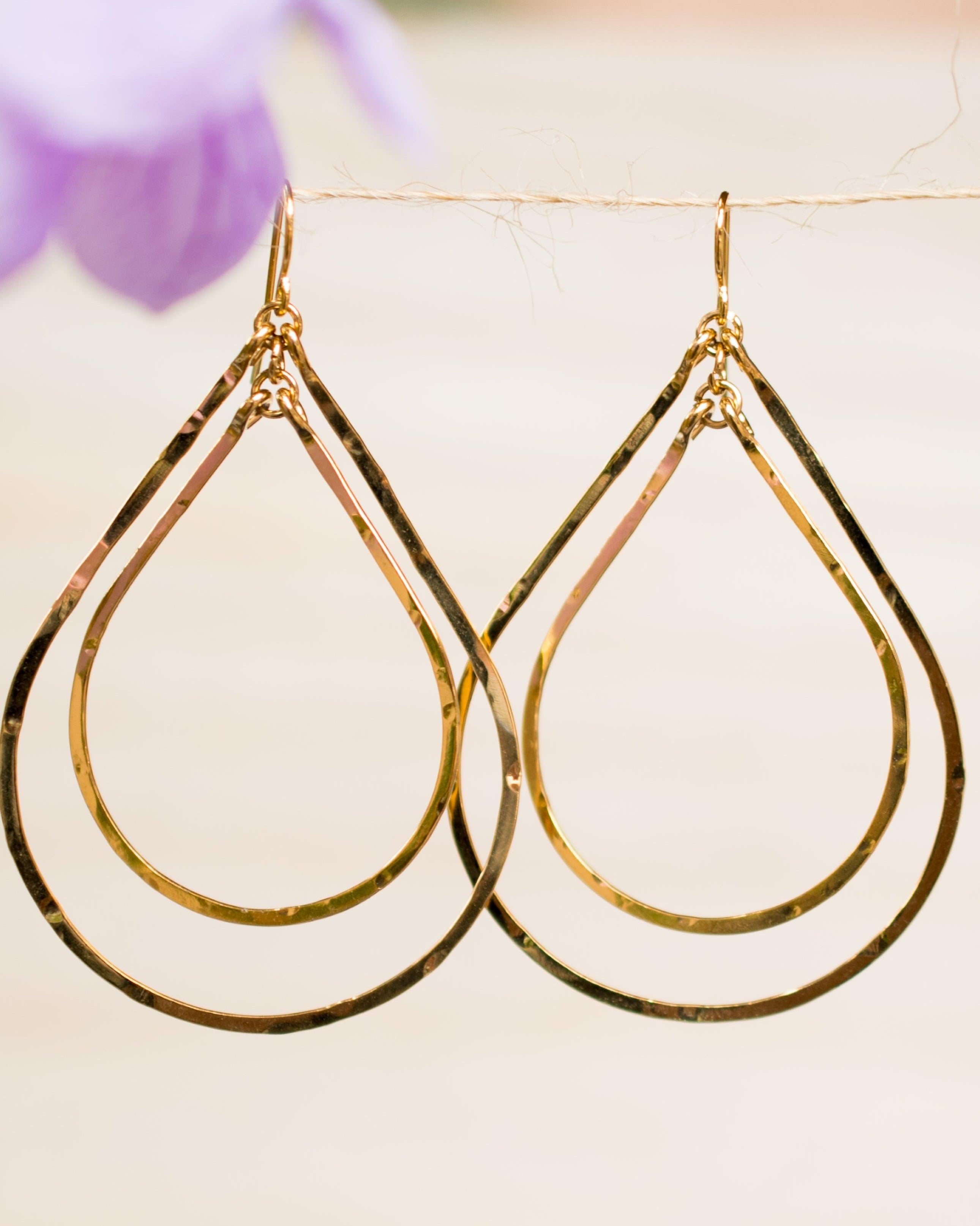 Karla Double Tear Drop Earrings ~Gold Plated or Silver Plated ~ SME014 - Maresia Jewelry