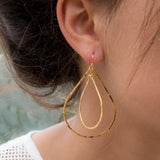 Karla Double Tear Drop Earrings ~Gold Plated or Silver Plated ~ SME014 - Maresia Jewelry