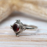 Garnet Ring ~ Sterling Silver 925 ~ MR097 - Maresia Jewelry
