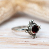 Garnet Ring ~ Sterling Silver 925 ~ MR097 - Maresia Jewelry