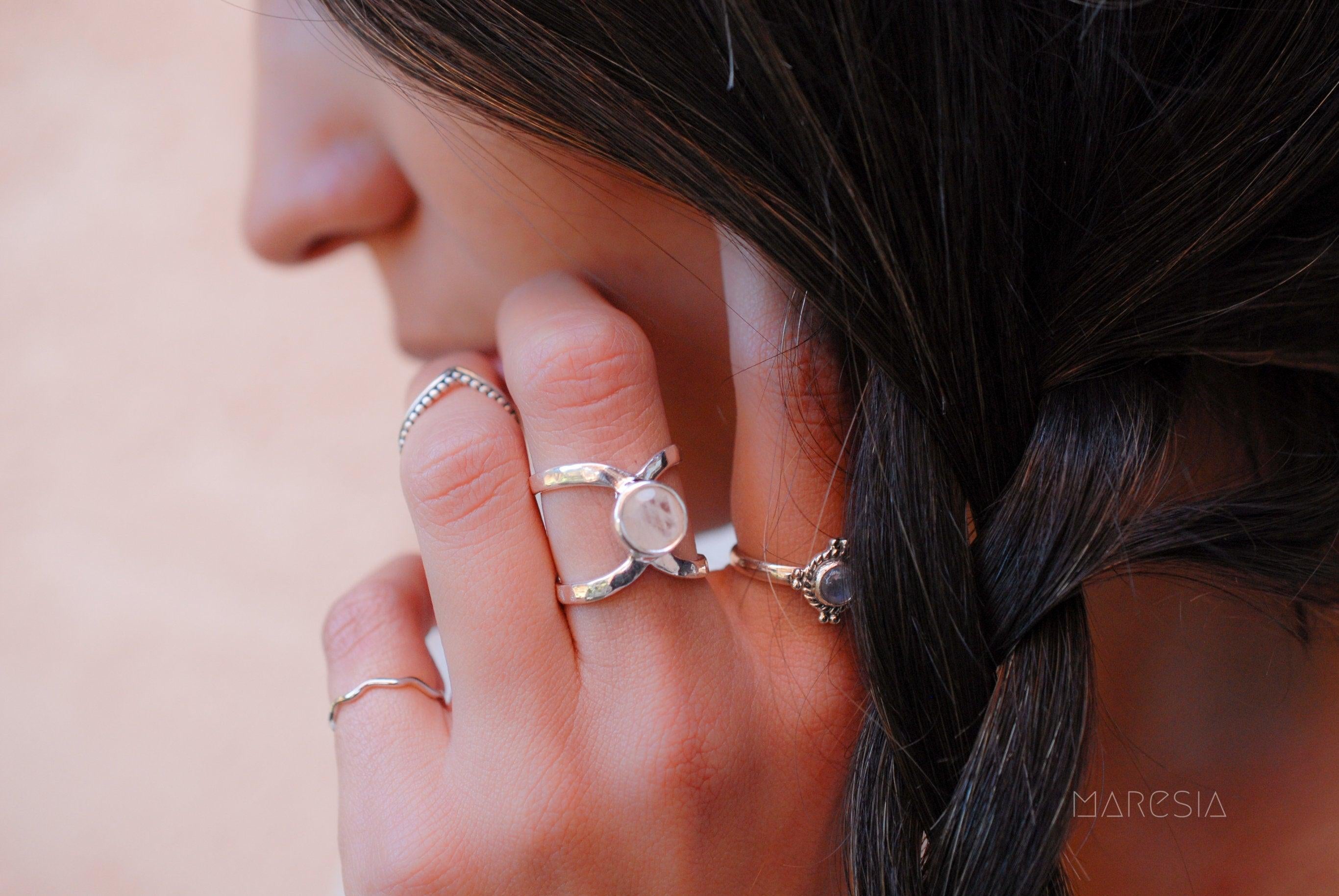 Moonstone Ring~ Sterling Silver 925  ~ MR011 - Maresia Jewelry
