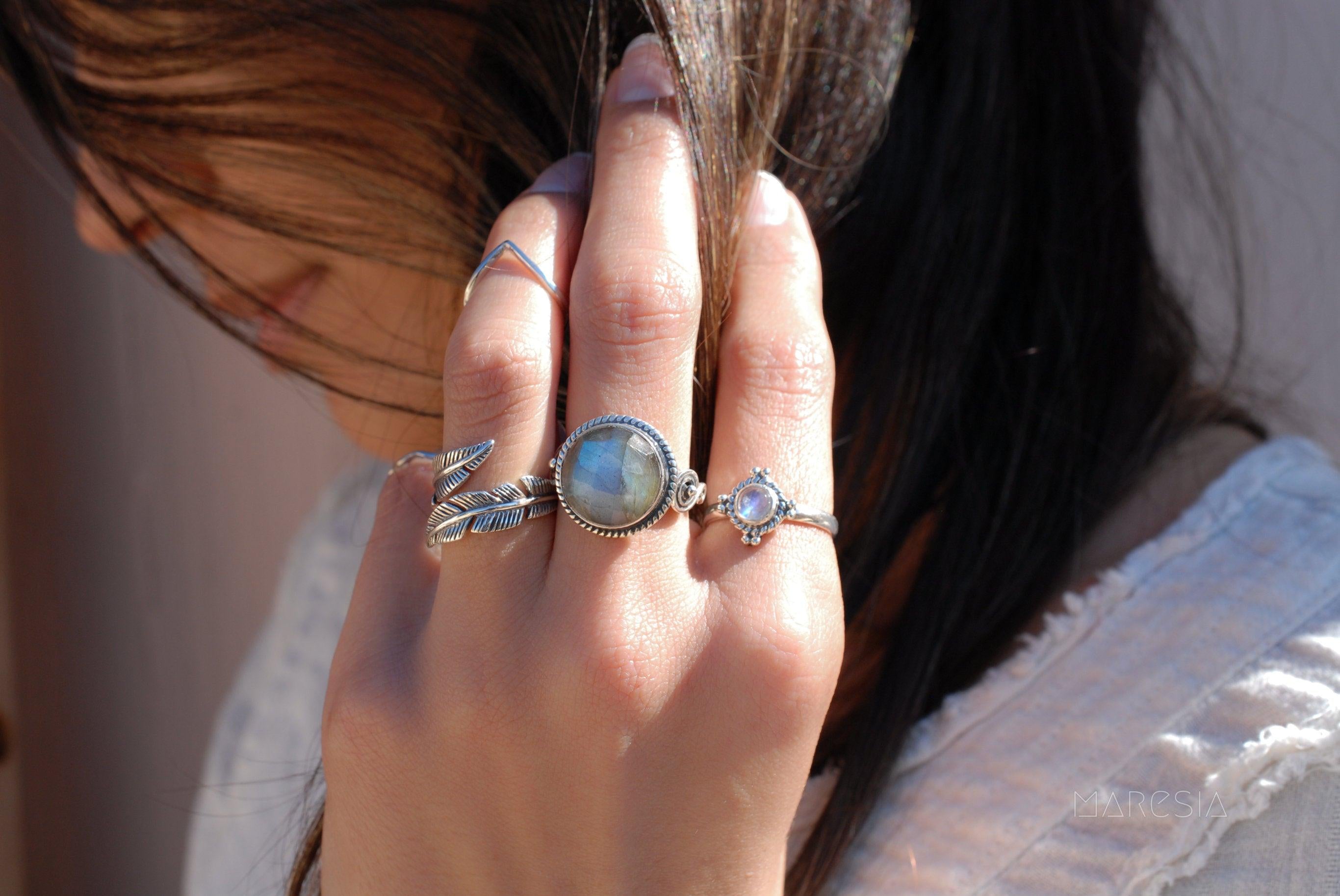 Moonstone Ring~ Sterling Silver 925  ~ MR011 - Maresia Jewelry
