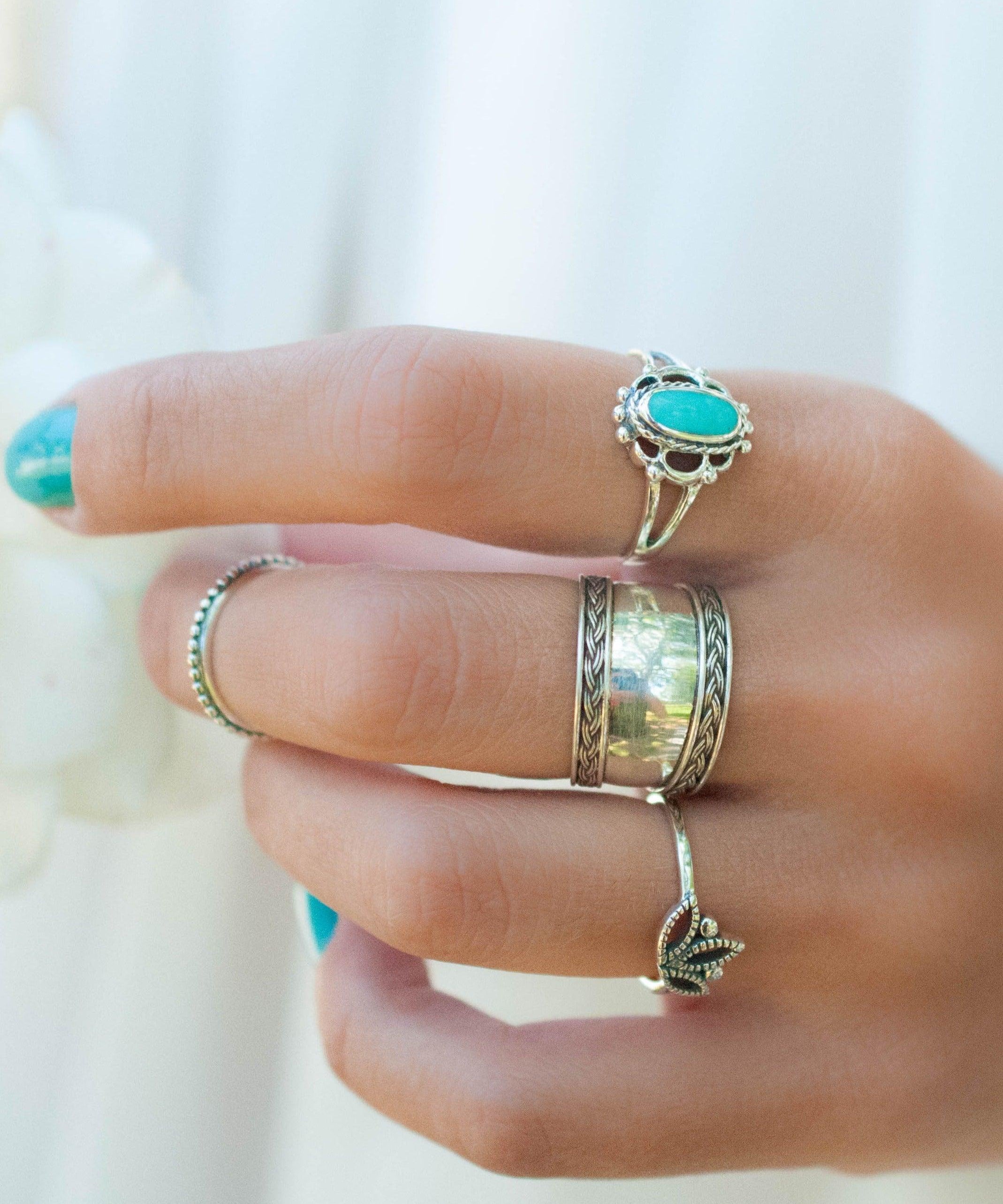 La Jolla Lotus Flower Ring ~ Sterling Silver 925~SMR004 - Maresia Jewelry