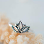 La Jolla Lotus Flower Ring ~ Sterling Silver 925~SMR004 - Maresia Jewelry