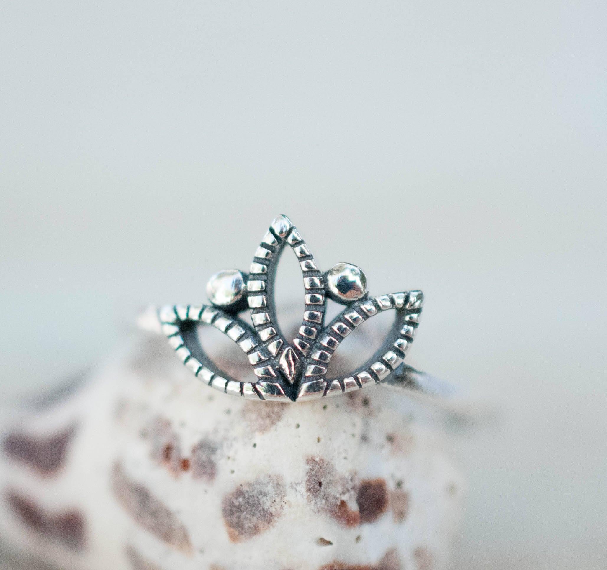 La Jolla Lotus Flower Ring ~ Sterling Silver 925~SMR004 - Maresia Jewelry