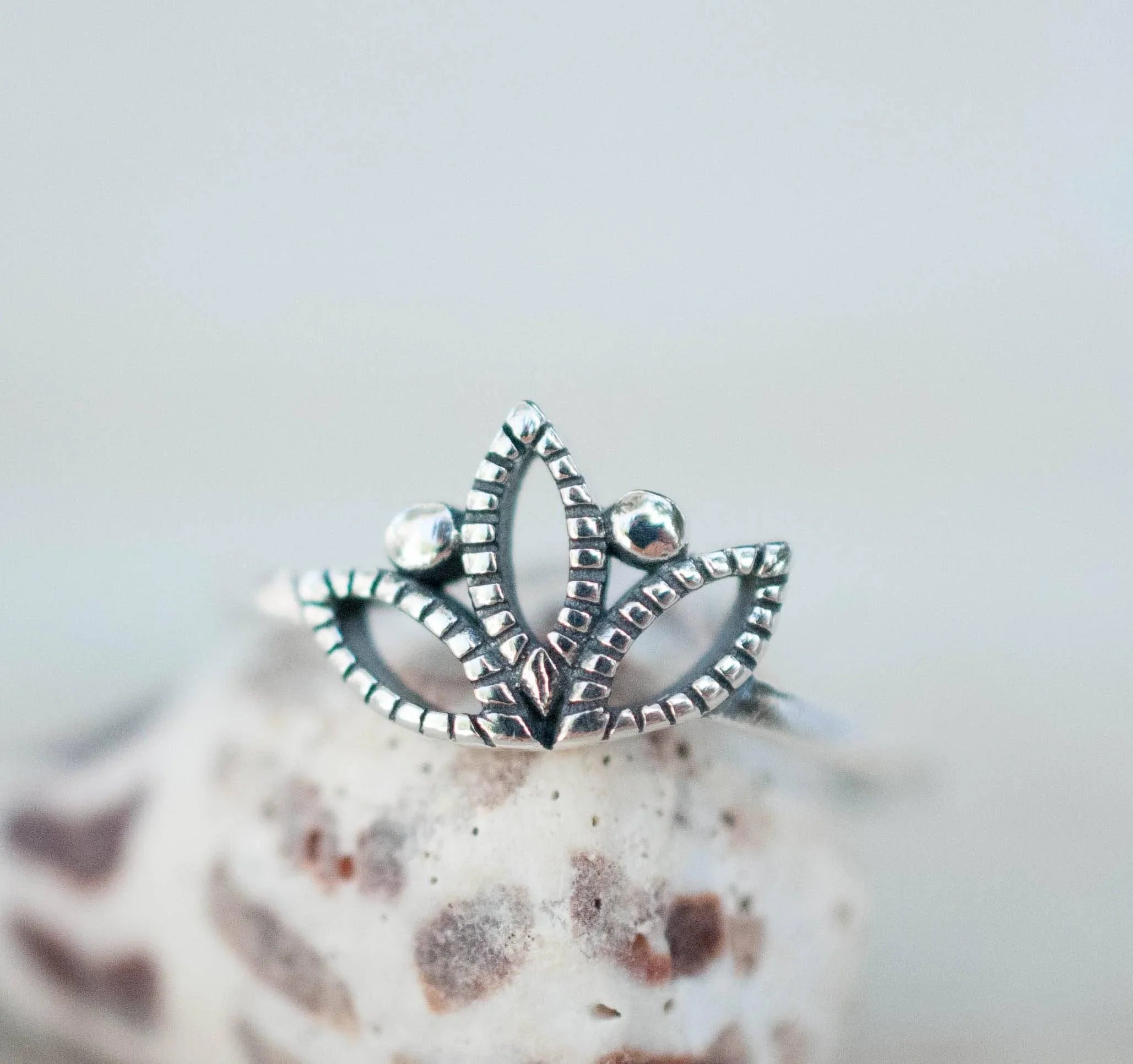 La Jolla Lotus Flower Ring ~ Sterling Silver 925~SMR004 - Maresia Jewelry