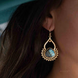 Labradorite 18k Gold Plated Earrings ~ Gemstone ~ Dangle Earrings ~ Boho design~ Handmade ~ Jewelry ~ Gift for her ~ ME186