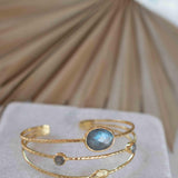 Labradorite Adjustable Bracelet ~ Gold Plated 18k ~ Handmade ~Statement  Hippie ~Bohemian ~Jewelry ~Gift For Her ~Gemstone ~Body MB050