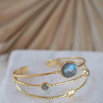 Labradorite Adjustable Bracelet ~ Gold Plated 18k ~ Handmade ~Statement  Hippie ~Bohemian ~Jewelry ~Gift For Her ~Gemstone ~Body MB050