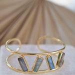 Labradorite Adjustable Bracelet ~ Gold Plated 18k ~ Handmade ~Statement  Hippie ~Bohemian ~Jewelry ~Gift For Her ~Gemstone ~Body ~ MB054