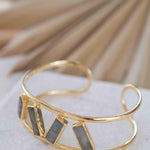 Labradorite Adjustable Bracelet ~ Gold Plated 18k ~ Handmade ~Statement  Hippie ~Bohemian ~Jewelry ~Gift For Her ~Gemstone ~Body ~ MB054