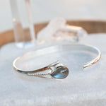Labradorite Adjustable Bracelet ~ Sterling Silver 925 ~ Handmade ~ Statement ~Jewelry~ Minimalist ~ Genuine Stone ~ MB061