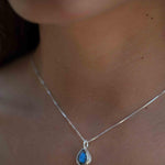 Labradorite, Aqua Chalcedony, Rose Quartz, Moonstone ~ Tear Drop ~ Sterling Silver ~ Charm ~ Layered ~ minimalist ~ delicate MP017
