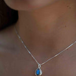 Labradorite, Aqua Chalcedony, Rose Quartz, Moonstone ~ Tear Drop ~ Sterling Silver ~ Charm ~ Layered ~ minimalist ~ delicate MP018