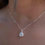 Labradorite, Aqua Chalcedony, Rose Quartz, Moonstone ~ Tear Drop ~ Sterling Silver ~ Charm ~ Layered ~ minimalist ~ delicate MP018