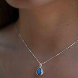 Labradorite, Aqua Chalcedony, Rose Quartz, Moonstone ~ Tear Drop ~ Sterling Silver ~ Charm ~ Layered ~ minimalist ~ delicate MP019