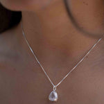 Labradorite, Aqua Chalcedony, Rose Quartz, Moonstone ~ Tear Drop ~ Sterling Silver ~ Charm ~ Layered ~ minimalist ~ delicate MP019