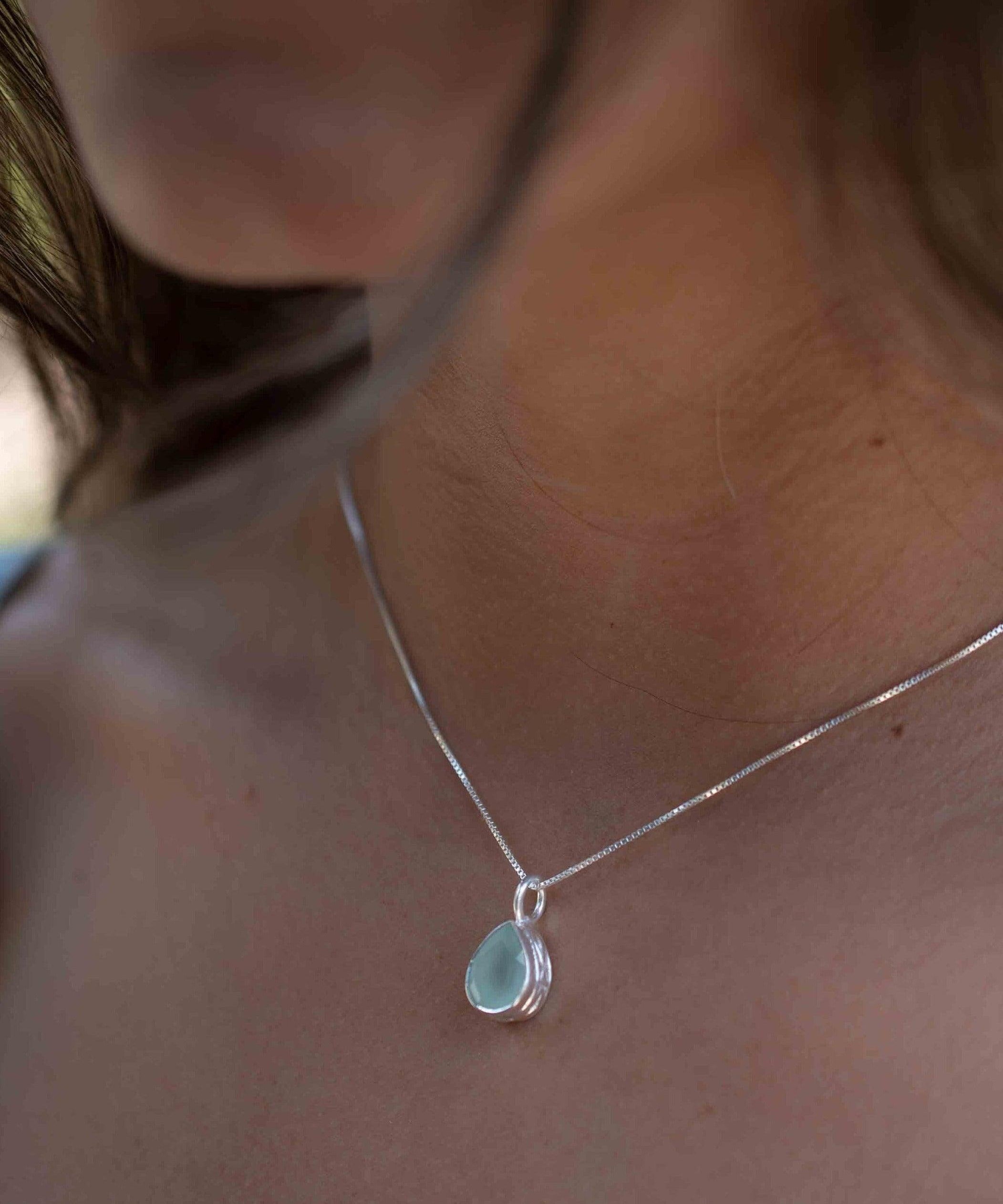 Labradorite, Aqua Chalcedony, Rose Quartz, Moonstone ~ Tear Drop ~ Sterling Silver ~ Charm ~ Layered ~ minimalist ~ delicate MP020