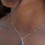 Labradorite, Aqua Chalcedony, Rose Quartz, Moonstone ~ Tear Drop ~ Sterling Silver ~ Charm ~ Layered ~ minimalist ~ delicate MP020