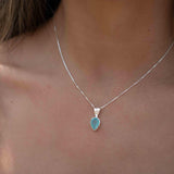 Labradorite, Aqua Chalcedony, Rose Quartz, Moonstone ~ Tear Drop ~ Sterling Silver ~ Charm ~ Layered ~ minimalist ~ delicate MN0