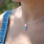 Labradorite, Aqua Chalcedony, Rose Quartz, Moonstone ~ Tear Drop ~ Sterling Silver ~ Charm ~ Layered ~ minimalist ~ delicate MN0