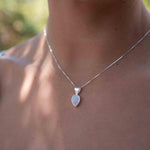 Labradorite, Aqua Chalcedony, Rose Quartz, Moonstone ~ Tear Drop ~ Sterling Silver ~ Charm ~ Layered ~ minimalist ~ delicate MN0