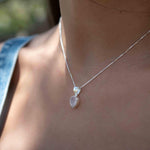 Labradorite, Aqua Chalcedony, Rose Quartz, Moonstone ~ Tear Drop ~ Sterling Silver ~ Charm ~ Layered ~ minimalist ~ delicate MN0